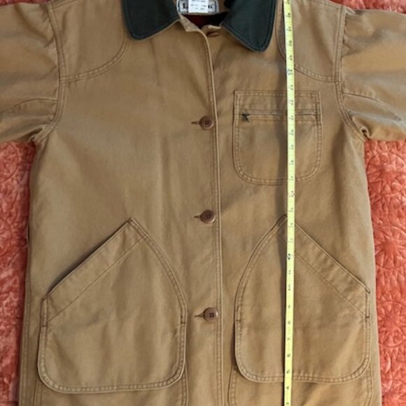 L.L. Bean Tan Jacket with Green Collar - Picture 1 of 15